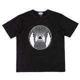 C.e t shirts creative geometric pattern round neck pullover short sleeve for men and women