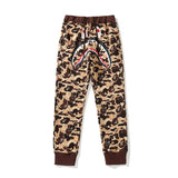 Bathing Ape Pants Autumn Camouflage Shark Tether Tie Casual Pants Sweatpants