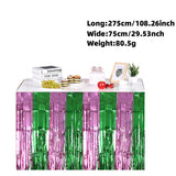Themed Party Supplies 75×275cm Pink & Green Foil Fringe Table Skirt – Magic Wicked Witch Themed Party Decoration