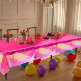 Themed Party Supplies Iridescent Table Cover – 1×2.7m PET Disposable Tablecloth for Party Decor