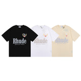 Rhude T Shirt Letter Print Short Sleeve T-Shirt