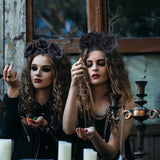 Halloween headband Halloween headband dark withered headdress holiday masquerade black rose headband