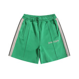 Palm Angels Shorts Flocking Alphabet Stripe Color Match Casual Shorts