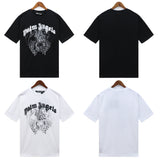 Palm Angels T Shirts Smoke Skull Angel Print Short Sleeve T-Shirt