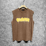 Purple Brand Distressed Tank T Shirts Distressed Sleeveless T-shirt Vest
