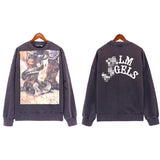 Palm Angle Sweatshirt Art Oil Painting Print Long Sleeve Crew Neck Sweater