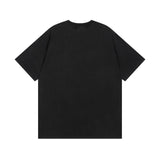 Men T-shirts Paris Crown Wheat Ear Printing Short Sleeve Old Washed T-Shirt Casual