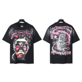 Hellstar T Shirt Alien Glasses Kids Print Washing Water Black Short Sleeve T-Shirt