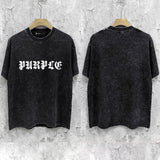 Purple Brand Distressed T Shirts Short Sleeve