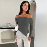 Women Tops Fashion Stretch Comfortable T-shirt (Zy0414)