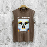Purple Brand Distressed Tank T Shirts Distressed Sleeveless T-shirt Vest