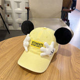 Y2k hot girl hat heavy industry pearl stereo butterfly yellow baseball cap outdoor travel sunshade peaked cap