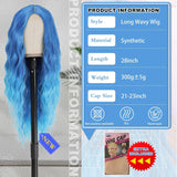 Women's Wigs Middle Part Long Wavy Ombre Lace Front Wig