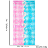 Themed Party Supplies Baby Gender Reveal Foil Fringe Curtain – 1m x 2m Pink & Blue Party Backdrop Decoration