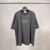 Men T-shirts Summer Paris Printed Alphabet Old Wash Short Sleeve Crew Neck T-Shirt Casual