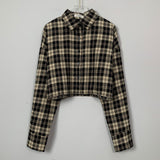 Women Sun Protection Shirt Short Plaid Loose Shirt