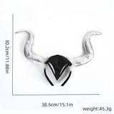 Halloween headband Halloween Horn Headband with White Veil – Party Costume Prop