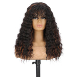 Women'S Wigs  Synthetic Heat-Resistant Afro Curly Wig with Straight Bangs