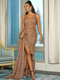 Women Party Dress Sequined Temperament Host Banquet Evening Dress (Ss0416)