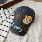 Y2k hot girl hat heavy industry hand-painted cartoon cat baseball cap women's sunshade peaked cap men