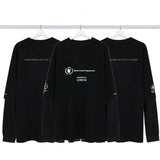 Men T-shirts Autumn and Winter Paris Grain Long Sleeve T-Shirt Crew Neck Loose Casual Bottom Shirt