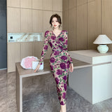 Women Dresses Slim-Fit Stand-out Figure Rose Dress