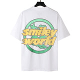 Hellstar T Shirt smiley world fashion earth print crew neck short sleeve T-shirt