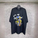Men T-shirts Paris Simpson Crew Neck Short Sleeve T-Shirt Loose Casual