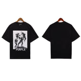 Purple Brand T Shirts Spot Purple Br Summer Cotton Double Yarn Crew Neck Short Sleeve