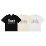 Rhude T Shirt Sailing Letter Coconut Logo Short Sleeve T-Shirt