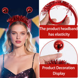 Themed Party Supplies Christmas Colorful Disco Ball Headband – 80s Themed Party Tinsel Hair Accessory