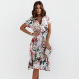Women Dresses Flirty and Feminine: Women's Leisure Dress with Charming Floral Print