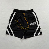 Rhude Shorts Striped Ribbon Color Matching Casual Quick-Drying Shorts Beach Pants