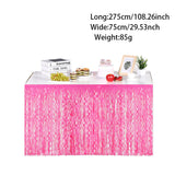 Themed Party Supplies Neon Theme Party Decoration Set – Fluorescent Fringe Curtains, Colorful Banners & Table Skirts