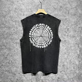 Purple Brand Distressed Tank T Shirts Distressed Sleeveless T-shirt Vest
