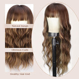Women's Wigs Straight Bangs Long Wavy Gradient Wig