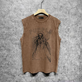 Purple Brand Distressed Tank T Shirts Distressed Sleeveless T-shirt Vest