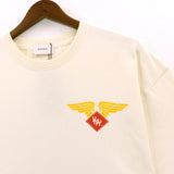 Rhude T Shirt Label Wings Alphabet Earth Print Short Sleeve T-Shirt