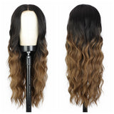 Women'S Wigs Silicone Mesh Lace gradual change Water ripple Long curly hair T Part Chemical fiber Headgear wigs
