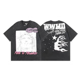 Hellstar T Shirt Washing Water Black Series Printed Short Sleeve T-Shirt