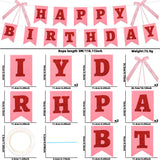 Themed Party Supplies Bow Theme Party Decoration Banner – Glittery Tinsel Bow Banner for Girls’ Birthday Party