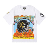 Hellstar T Shirt Helmet Flash Print Short Sleeve T-Shirt