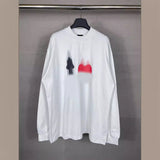 Men T-shirts Paris 520 Love Back Neck Embroidered Long Sleeve T-Shirt Loose Casual Base
