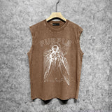 Purple Brand Distressed Tank T Shirts Distressed Sleeveless T-shirt Vest