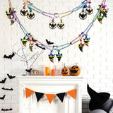 Halloween flag hanging ornaments Halloween Colorful Hanging Garland – Ghosts, Pumpkins & Honeycomb Flags