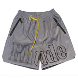 Rhude Shorts3M Reflective Letter Print Tether Elastic Casual Beach Shorts