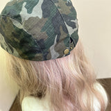 Y2k hot girl hat heavy industry retro camouflage cartoon duck tongue beret hat