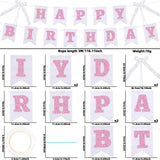 Themed Party Supplies Bow Theme Party Decoration Banner – Glittery Tinsel Bow Banner for Girls’ Birthday Party