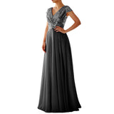 Women Party Dress Sequined Chiffon Evening Long Dress (Ss0416)