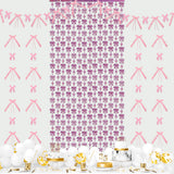 Themed Party Supplies Bow Theme Party Decoration – Foil Curtain with DIY Polyester Bow Accessories